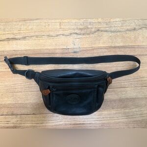 Sleek Black Leather Belt Bag